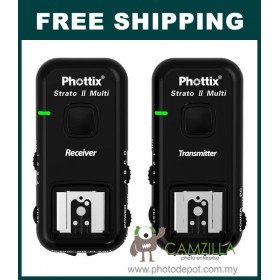 Phottix Strato II Multi 5-in-1 Wireless Flash Trigger for Canon (1 Transmitter + 1 Receiver + All Canon Cables) 